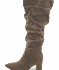 Legend Footwear Dark Latte Pointed Toe Slouchy High Heel Boots