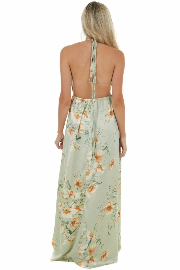 Sweet Lemon Dresses Sage Floral Print Plunging V Neck Maxi Dress With Open Back 13 Sweet Lemon Dresses Sage Floral Print Plunging V Neck Maxi Dress With Open Back