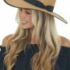 Fame Accessories Brown Sugar Straw Woven Flat Brim Hat With Bow