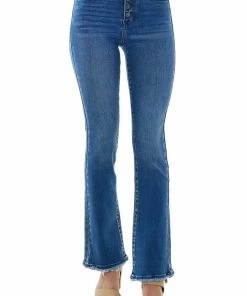 KanCan Bottoms Medium Wash High Rise Button Up Bootcut Jeans