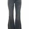 Risen Bottoms Vintage Black High Rise Raw Hem Flare Fit Jeans 1 Risen Bottoms Vintage Black High Rise Raw Hem Flare Fit Jeans