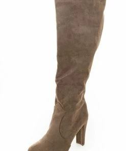 Legend Footwear Peanut Faux Suede Tall Calf High Heeled Boots Shoes