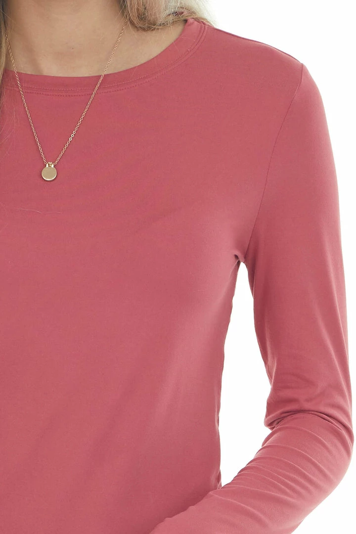ZENANA Punch Solid Soft Knit Top With Long Sleeves 5 ZENANA Punch Solid Soft Knit Top With Long Sleeves