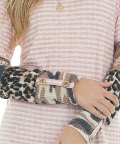 BiBi Coral Multiprint Top With Reverse Seam Details Tops