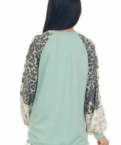 BiBi Sage And Animal Print Bubble Sleeve Knit Top 12 BiBi Sage And Animal Print Bubble Sleeve Knit Top