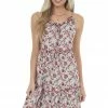Ces Femme Dresses Ivory And Cherry Floral Print Short Dress