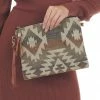Urbanista Accessories Walnut Western Print Clutch With Tassel Detail