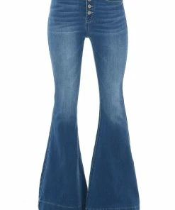 KanCan Mid Wash High Rise Button Up Fly Flare Jeans Bottoms 17 KanCan Mid Wash High Rise Button Up Fly Flare Jeans Bottoms