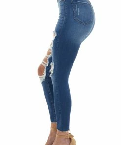Cello Jeans Medium Wash Ripped Denim Skinny Jeans Bottoms