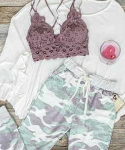 Shiying Fashion Sage Green Camo Print Joggers With Drawstrings And Pockets