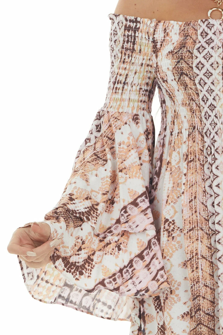 Illa Illa Blush Abstract Print Off Shoulder Mini Dress Dresses 18 Illa Illa Blush Abstract Print Off Shoulder Mini Dress Dresses