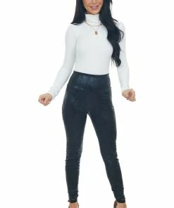 Shewin Bottoms Black Snakeskin Print High Waisted Leggings 14 Shewin Bottoms Black Snakeskin Print High Waisted Leggings