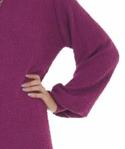 Umgee Deep Fuchsia Long Sleeve Short Sweater Dress
