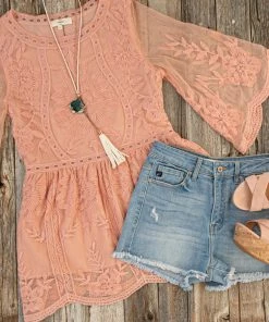 KanCan Medium Wash High Rise Denim Shorts With Frayed Detail Bottoms