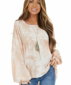 Umgee Dusty Blush And Ivory Tie Dye Swiss Dot Long Sleeve Top 26 Umgee Dusty Blush And Ivory Tie Dye Swiss Dot Long Sleeve Top