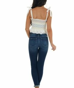 Paper Crane Off White Embroidered Sleeveless Cropped Top Tops 33 Paper Crane Off White Embroidered Sleeveless Cropped Top Tops