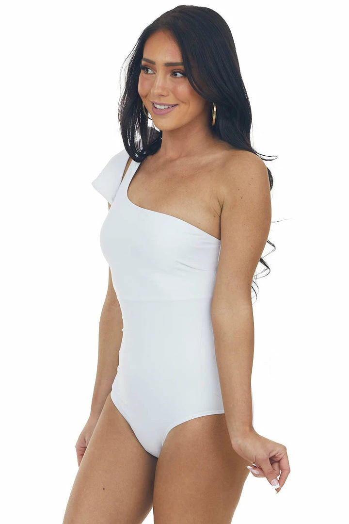 MARINA WEST SWIM White One Shoulder One Piece Swimsuit With Tie Detail 6 MARINA WEST SWIM White One Shoulder One Piece Swimsuit With Tie Detail
