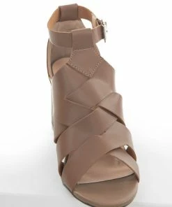 Intouch Footwear Cognac Faux Leather Strappy Heeled Sandals Shoes 25 Intouch Footwear Cognac Faux Leather Strappy Heeled Sandals Shoes