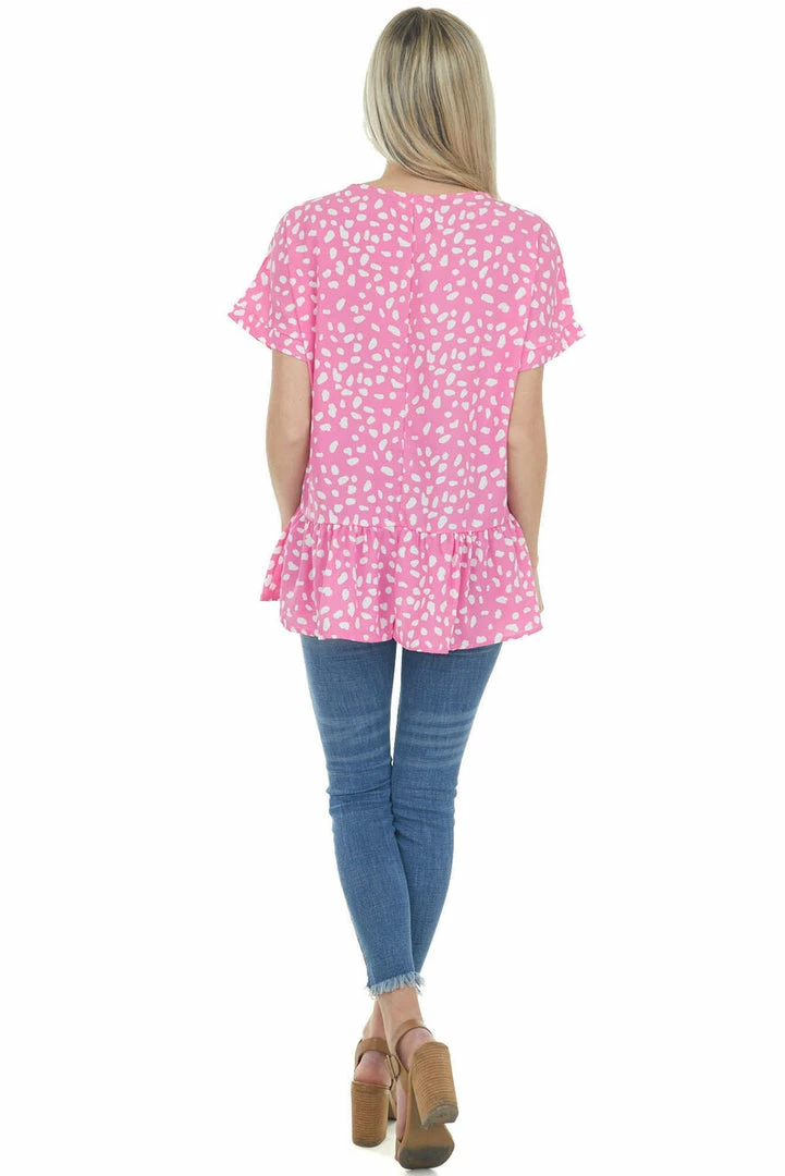 143 Story Magenta Spotted Print Drop Waist Blouse 14 143 Story Magenta Spotted Print Drop Waist Blouse
