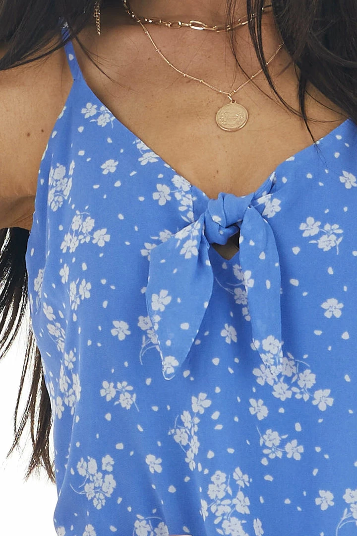 Lush Clothing Cornflower Floral Print Sleeveless Blouse With Tie Detail Tops 15 Lush Clothing Cornflower Floral Print Sleeveless Blouse With Tie Detail Tops