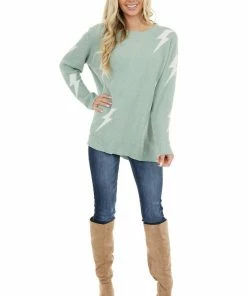 BiBi Sage Super Soft Knit Sweater With Lightning Bolt Print