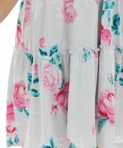 HEIMISH Pearl Floral Print Drop Waist Tiered Dress Dresses