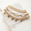 Boho Gold Multi Chain Bracelet With Star Charms Accessories