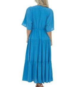 Entro Dresses Sapphire V Neck Tiered Woven Maxi Dress 19 Entro Dresses Sapphire V Neck Tiered Woven Maxi Dress