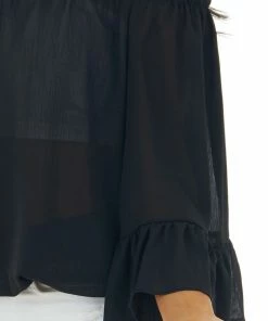 Ninexis Black Off The Shoulder Top With Ruffle Detail 17 Ninexis Black Off The Shoulder Top With Ruffle Detail