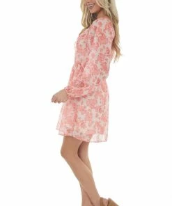 Peach Love Dresses Tea Rose Floral Print Bubble Sleeve Mini Dress 27 Peach Love Dresses Tea Rose Floral Print Bubble Sleeve Mini Dress