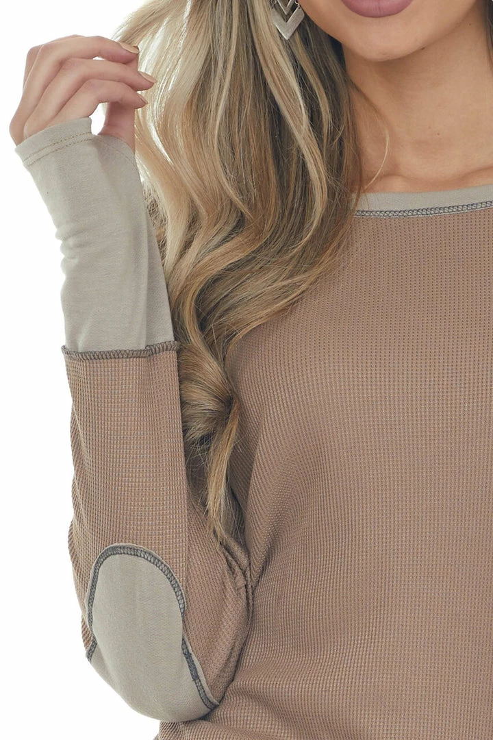 BiBi Latte And Oatmeal Contrast Thermal Knit Top 10 BiBi Latte And Oatmeal Contrast Thermal Knit Top