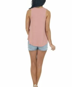 HYFVE Tops Coral Pink Lightweight Soft Knit Tank Top