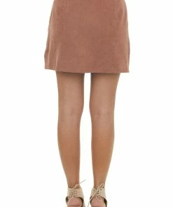She + Sky Ginger Textured Faux Suede Mini Skirt Bottoms