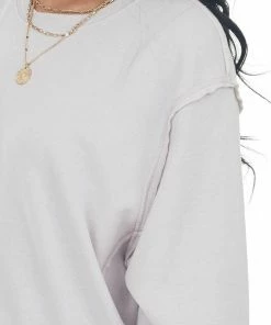 HYFVE Heathered Periwinkle Long Sleeve Knit Sweatshirt 26 HYFVE Heathered Periwinkle Long Sleeve Knit Sweatshirt