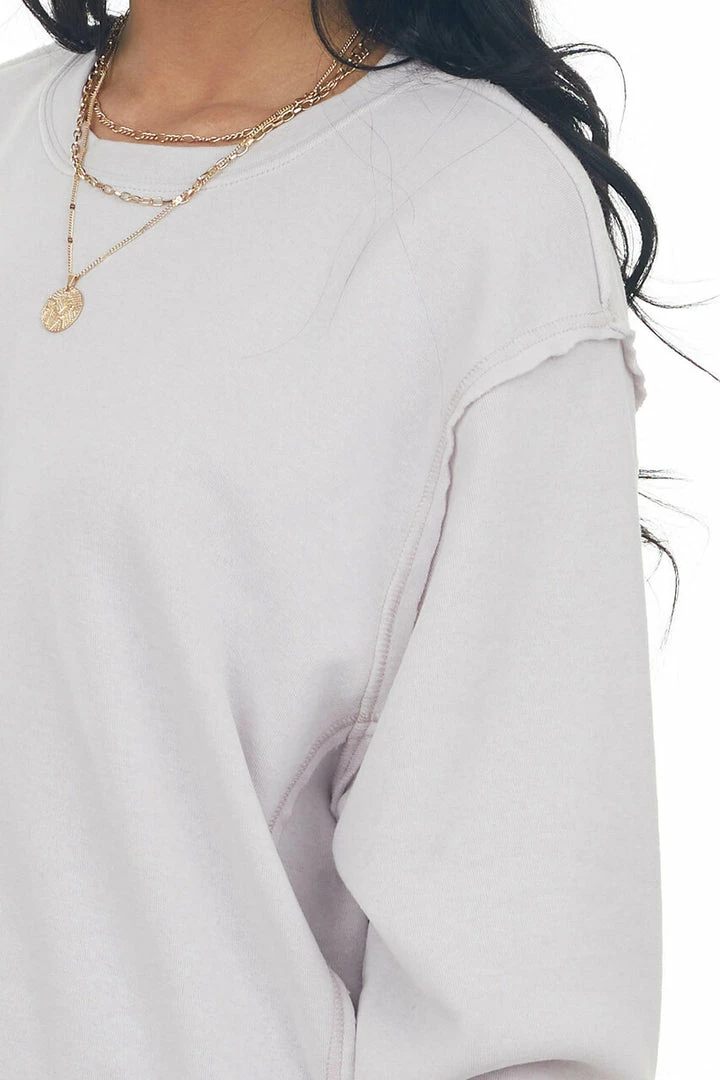 HYFVE Heathered Periwinkle Long Sleeve Knit Sweatshirt 14 HYFVE Heathered Periwinkle Long Sleeve Knit Sweatshirt