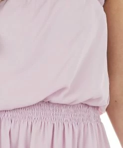 Entro Iris Strapless Smocked Blouson Mini Dress