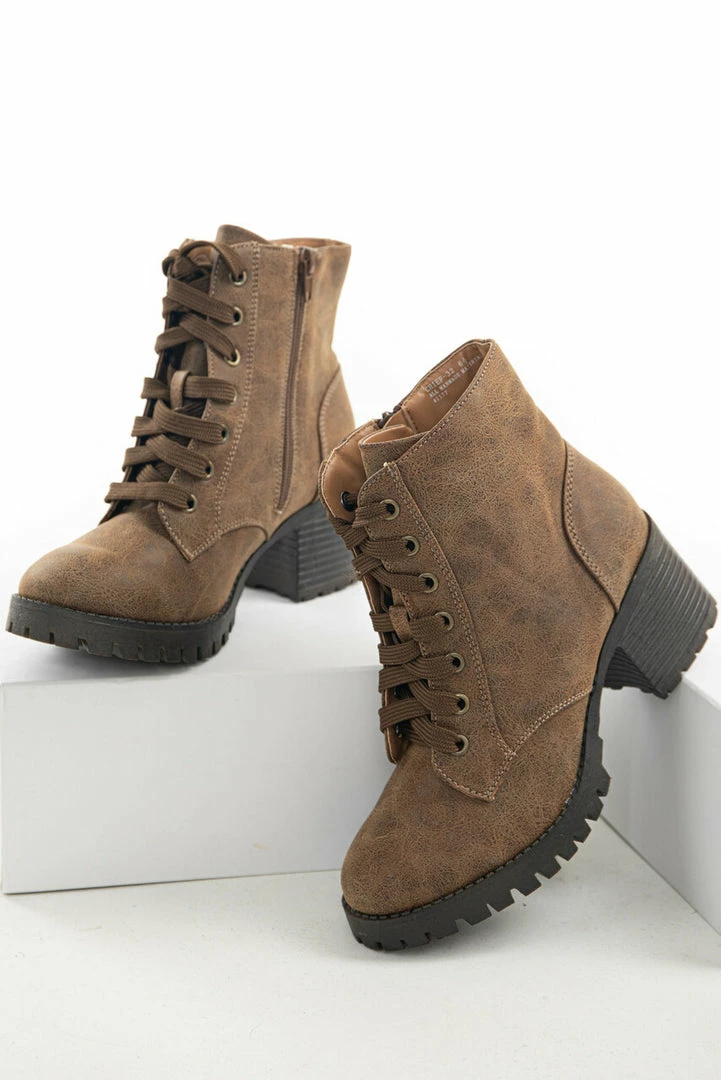 JP ORIGINAL CORP Shoes Warm Walnut Faux Leather Lace Up Combat Boots 12 JP ORIGINAL CORP Shoes Warm Walnut Faux Leather Lace Up Combat Boots