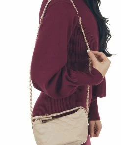 Fame Accessories Dusty Blush Cushion Bucket Shoulder Strap Bag