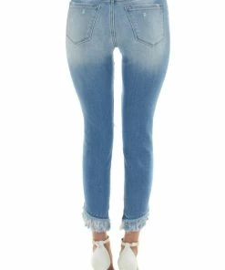 KanCan Medium Wash High Rise Tiered Frayed Hem Jeans Bottoms 17 KanCan Medium Wash High Rise Tiered Frayed Hem Jeans Bottoms