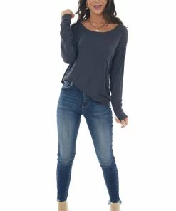 HYFVE Charcoal Drop Shoulder Chest Pocket Top 24 HYFVE Charcoal Drop Shoulder Chest Pocket Top