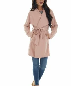 Style Melody Tea Rose Soft Lightweight Woven Trench Coat 31 Style Melody Tea Rose Soft Lightweight Woven Trench Coat