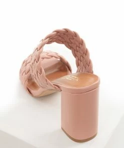 CCOCCI Shoes Rose Taupe Open Toe Strappy Heel With Woven Details