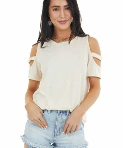Vanilla Bay Tops Vanilla Short Sleeve Stretchy Knit Top With Cold Shoulder 26 Vanilla Bay Tops Vanilla Short Sleeve Stretchy Knit Top With Cold Shoulder