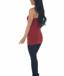 Nikibiki Tops Cranberry Seamless Long Cami Slip Tank 32 Nikibiki Tops Cranberry Seamless Long Cami Slip Tank