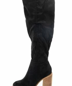 CCOCCI Black Faux Suede Tall Heeled Boots
