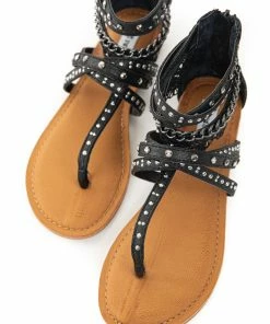 Brand Headquarters Black Strappy Sandals With Lace And Rhinestone Details 14 Brand Headquarters Black Strappy Sandals With Lace And Rhinestone Details