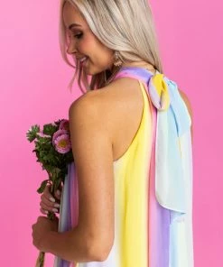 Lime Lush Dresses Multicolor Halter Neck Maxi Dress