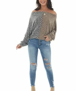 143 Story Light Walnut Leopard Print Colorblock Knit Top Tops 32 143 Story Light Walnut Leopard Print Colorblock Knit Top Tops