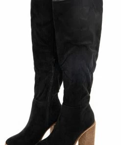 CCOCCI Black Faux Suede Tall Heeled Boots