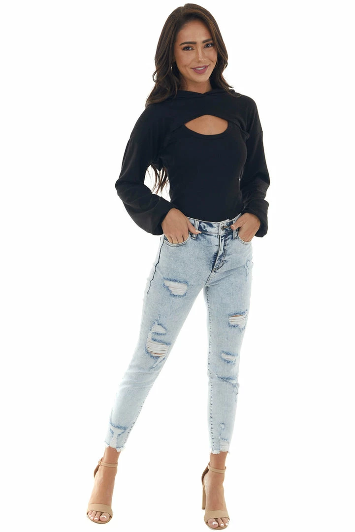 HYFVE Black Ribbed Tank Top And Cropped Hoodie Set Tops 9 HYFVE Black Ribbed Tank Top And Cropped Hoodie Set Tops